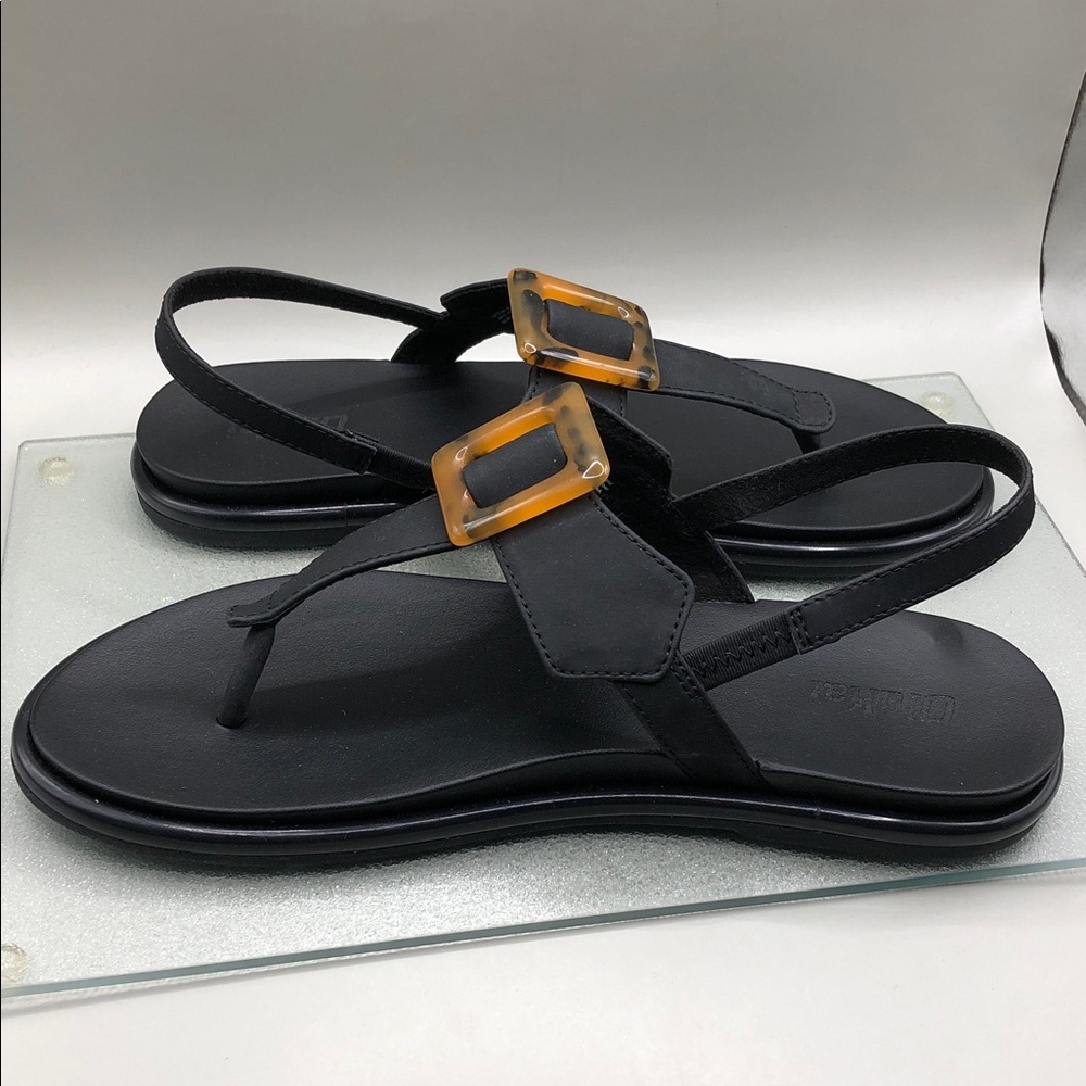 OluKai La‘i T–Bar Women’s Strappy Thong Beach Sandals Flats sz 7 NEW Black - Picture 5 of 10